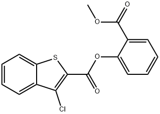 2-(methoxycarbonyl)phenyl 3-chloro-1-benzothiophene-2-carboxylate Struktur