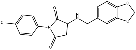 3-[(1,3-benzodioxol-5-ylmethyl)amino]-1-(4-chlorophenyl)-2,5-pyrrolidinedione Struktur