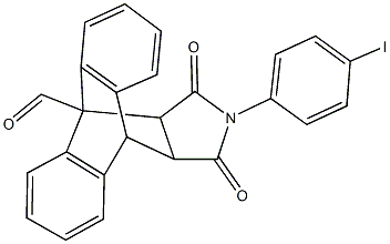 17-(4-iodophenyl)-16,18-dioxo-17-azapentacyclo[6.6.5.0~2,7~.0~9,14~.0~15,19~]nonadeca-2,4,6,9,11,13-hexaene-1-carbaldehyde Struktur