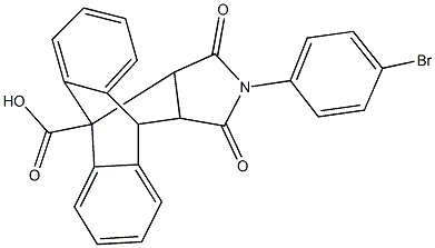 17-(4-bromophenyl)-16,18-dioxo-17-azapentacyclo[6.6.5.0~2,7~.0~9,14~.0~15,19~]nonadeca-2,4,6,9,11,13-hexaene-1-carboxylic acid Struktur