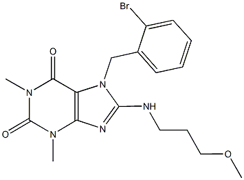 7-(2-bromobenzyl)-8-[(3-methoxypropyl)amino]-1,3-dimethyl-3,7-dihydro-1H-purine-2,6-dione Struktur