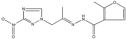 N'-(2-{3-nitro-1H-1,2,4-triazol-1-yl}-1-methylethylidene)-2-methyl-3-furohydrazide Struktur