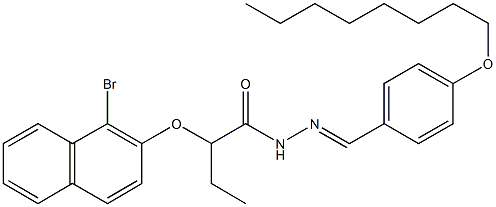 2-[(1-bromo-2-naphthyl)oxy]-N'-[4-(octyloxy)benzylidene]butanohydrazide Struktur