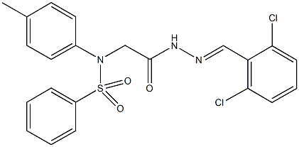 N-{2-[2-(2,6-dichlorobenzylidene)hydrazino]-2-oxoethyl}-N-(4-methylphenyl)benzenesulfonamide Struktur