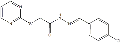 N'-(4-chlorobenzylidene)-2-(2-pyrimidinylsulfanyl)acetohydrazide Struktur