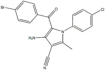 4-amino-5-(4-bromobenzoyl)-1-(4-chlorophenyl)-2-methyl-1H-pyrrole-3-carbonitrile Struktur