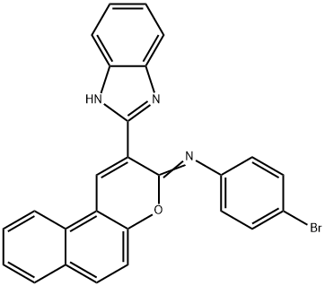 N-[2-(1H-benzimidazol-2-yl)-3H-benzo[f]chromen-3-ylidene]-N-(4-bromophenyl)amine Struktur