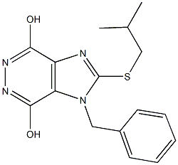 1-benzyl-2-(isobutylsulfanyl)-1H-imidazo[4,5-d]pyridazine-4,7-diol Struktur