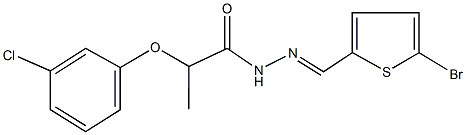 N'-[(5-bromo-2-thienyl)methylene]-2-(3-chlorophenoxy)propanohydrazide Struktur