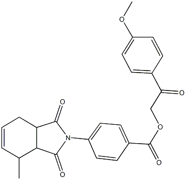 2-(4-methoxyphenyl)-2-oxoethyl 4-(4-methyl-1,3-dioxo-1,3,3a,4,7,7a-hexahydro-2H-isoindol-2-yl)benzoate Struktur