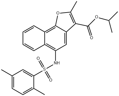 isopropyl 5-{[(2,5-dimethylphenyl)sulfonyl]amino}-2-methylnaphtho[1,2-b]furan-3-carboxylate Struktur