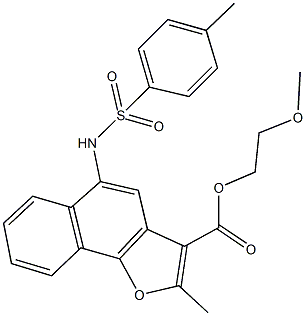 2-methoxyethyl 2-methyl-5-{[(4-methylphenyl)sulfonyl]amino}naphtho[1,2-b]furan-3-carboxylate Struktur