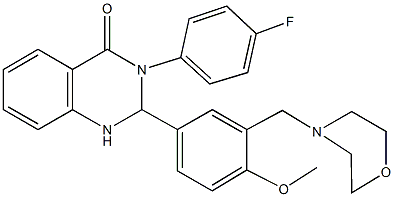 3-(4-fluorophenyl)-2-[4-methoxy-3-(4-morpholinylmethyl)phenyl]-2,3-dihydro-4(1H)-quinazolinone Struktur