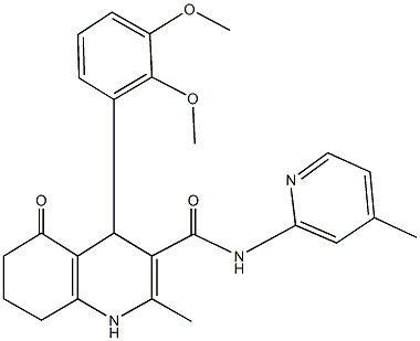 4-(2,3-dimethoxyphenyl)-2-methyl-N-(4-methylpyridin-2-yl)-5-oxo-1,4,5,6,7,8-hexahydroquinoline-3-carboxamide Struktur