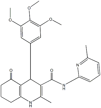 2-methyl-N-(6-methylpyridin-2-yl)-5-oxo-4-(3,4,5-trimethoxyphenyl)-1,4,5,6,7,8-hexahydroquinoline-3-carboxamide Struktur