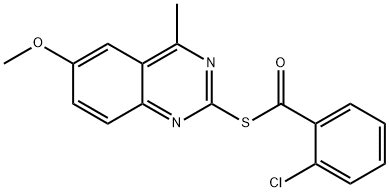 S-(6-methoxy-4-methyl-2-quinazolinyl) 2-chlorobenzenecarbothioate Struktur