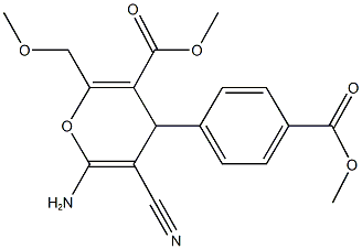 methyl 6-amino-5-cyano-4-[4-(methoxycarbonyl)phenyl]-2-(methoxymethyl)-4H-pyran-3-carboxylate Struktur