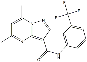 5,7-dimethyl-N-[3-(trifluoromethyl)phenyl]pyrazolo[1,5-a]pyrimidine-3-carboxamide Struktur