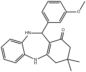 11-(3-methoxyphenyl)-3,3-dimethyl-2,3,4,5,10,11-hexahydro-1H-dibenzo[b,e][1,4]diazepin-1-one Struktur