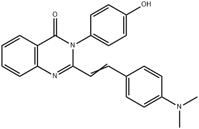 2-{2-[4-(dimethylamino)phenyl]vinyl}-3-(4-hydroxyphenyl)-4(3H)-quinazolinone Struktur