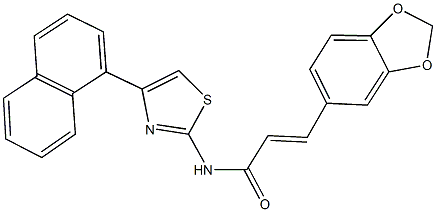 3-(1,3-benzodioxol-5-yl)-N-[4-(1-naphthyl)-1,3-thiazol-2-yl]acrylamide Struktur