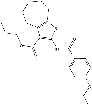 propyl 2-[(4-ethoxybenzoyl)amino]-5,6,7,8-tetrahydro-4H-cyclohepta[b]thiophene-3-carboxylate Struktur