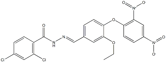 N'-(4-{2,4-dinitrophenoxy}-3-ethoxybenzylidene)-2,4-dichlorobenzohydrazide Struktur