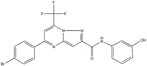 5-(4-bromophenyl)-N-(3-hydroxyphenyl)-7-(trifluoromethyl)pyrazolo[1,5-a]pyrimidine-2-carboxamide Struktur