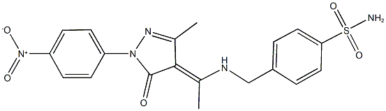 4-({[1-(1-{4-nitrophenyl}-3-methyl-5-oxo-1,5-dihydro-4H-pyrazol-4-ylidene)ethyl]amino}methyl)benzenesulfonamide Struktur