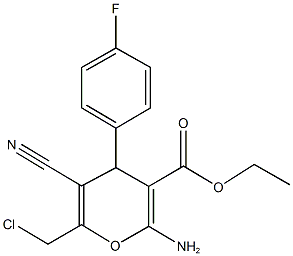 ethyl 2-amino-6-(chloromethyl)-5-cyano-4-(4-fluorophenyl)-4H-pyran-3-carboxylate Struktur