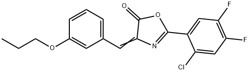 2-(2-chloro-4,5-difluorophenyl)-4-(3-propoxybenzylidene)-1,3-oxazol-5(4H)-one Struktur