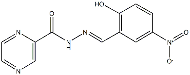 N'-{2-hydroxy-5-nitrobenzylidene}-2-pyrazinecarbohydrazide Struktur