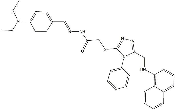 N'-[4-(diethylamino)benzylidene]-2-({5-[(1-naphthylamino)methyl]-4-phenyl-4H-1,2,4-triazol-3-yl}sulfanyl)acetohydrazide Struktur