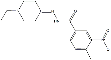 N'-(1-ethyl-4-piperidinylidene)-3-nitro-4-methylbenzohydrazide Struktur