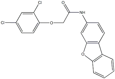 N-dibenzo[b,d]furan-3-yl-2-(2,4-dichlorophenoxy)acetamide Struktur