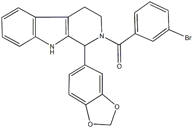 1-(1,3-benzodioxol-5-yl)-2-(3-bromobenzoyl)-2,3,4,9-tetrahydro-1H-beta-carboline Struktur