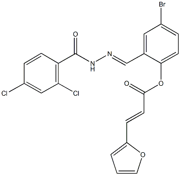 4-bromo-2-[2-(2,4-dichlorobenzoyl)carbohydrazonoyl]phenyl 3-(2-furyl)acrylate Struktur