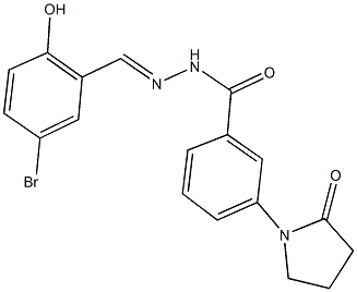 N'-(5-bromo-2-hydroxybenzylidene)-3-(2-oxo-1-pyrrolidinyl)benzohydrazide Struktur