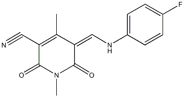 5-[(4-fluoroanilino)methylene]-1,4-dimethyl-2,6-dioxo-1,2,5,6-tetrahydro-3-pyridinecarbonitrile Struktur