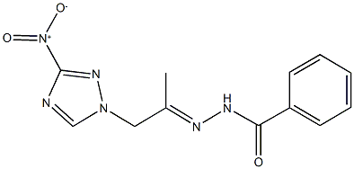 N'-(2-{3-nitro-1H-1,2,4-triazol-1-yl}-1-methylethylidene)benzohydrazide Struktur