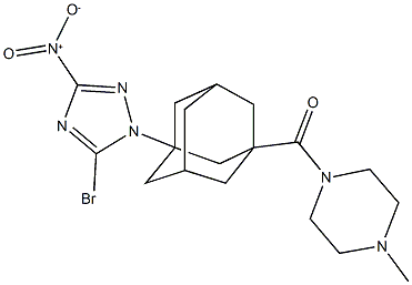 1-[(3-{5-bromo-3-nitro-1H-1,2,4-triazol-1-yl}-1-adamantyl)carbonyl]-4-methylpiperazine Struktur