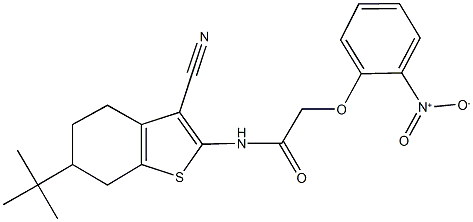 N-(6-tert-butyl-3-cyano-4,5,6,7-tetrahydro-1-benzothien-2-yl)-2-{2-nitrophenoxy}acetamide Struktur