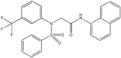 N-(1-naphthyl)-2-[(phenylsulfonyl)-3-(trifluoromethyl)anilino]acetamide Struktur