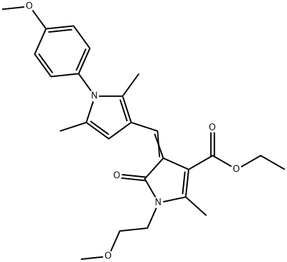 ethyl 1-(2-methoxyethyl)-4-{[1-(4-methoxyphenyl)-2,5-dimethyl-1H-pyrrol-3-yl]methylene}-2-methyl-5-oxo-4,5-dihydro-1H-pyrrole-3-carboxylate Struktur