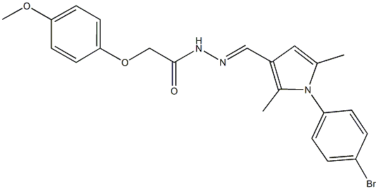 N'-{[1-(4-bromophenyl)-2,5-dimethyl-1H-pyrrol-3-yl]methylene}-2-(4-methoxyphenoxy)acetohydrazide Struktur