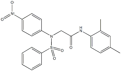 N-(2,4-dimethylphenyl)-2-[{4-nitrophenyl}(phenylsulfonyl)amino]acetamide Struktur