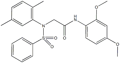 N-(2,4-dimethoxyphenyl)-2-[2,5-dimethyl(phenylsulfonyl)anilino]acetamide Struktur