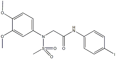 2-[3,4-dimethoxy(methylsulfonyl)anilino]-N-(4-iodophenyl)acetamide Struktur