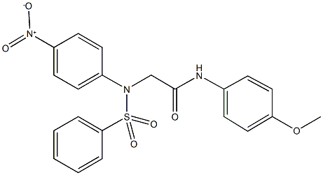 2-[{4-nitrophenyl}(phenylsulfonyl)amino]-N-[4-(methyloxy)phenyl]acetamide Struktur