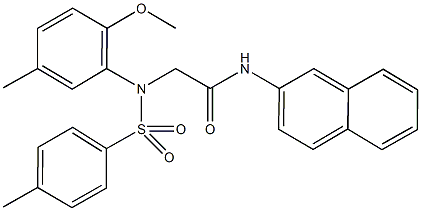 2-{2-methoxy-5-methyl[(4-methylphenyl)sulfonyl]anilino}-N-(2-naphthyl)acetamide Struktur